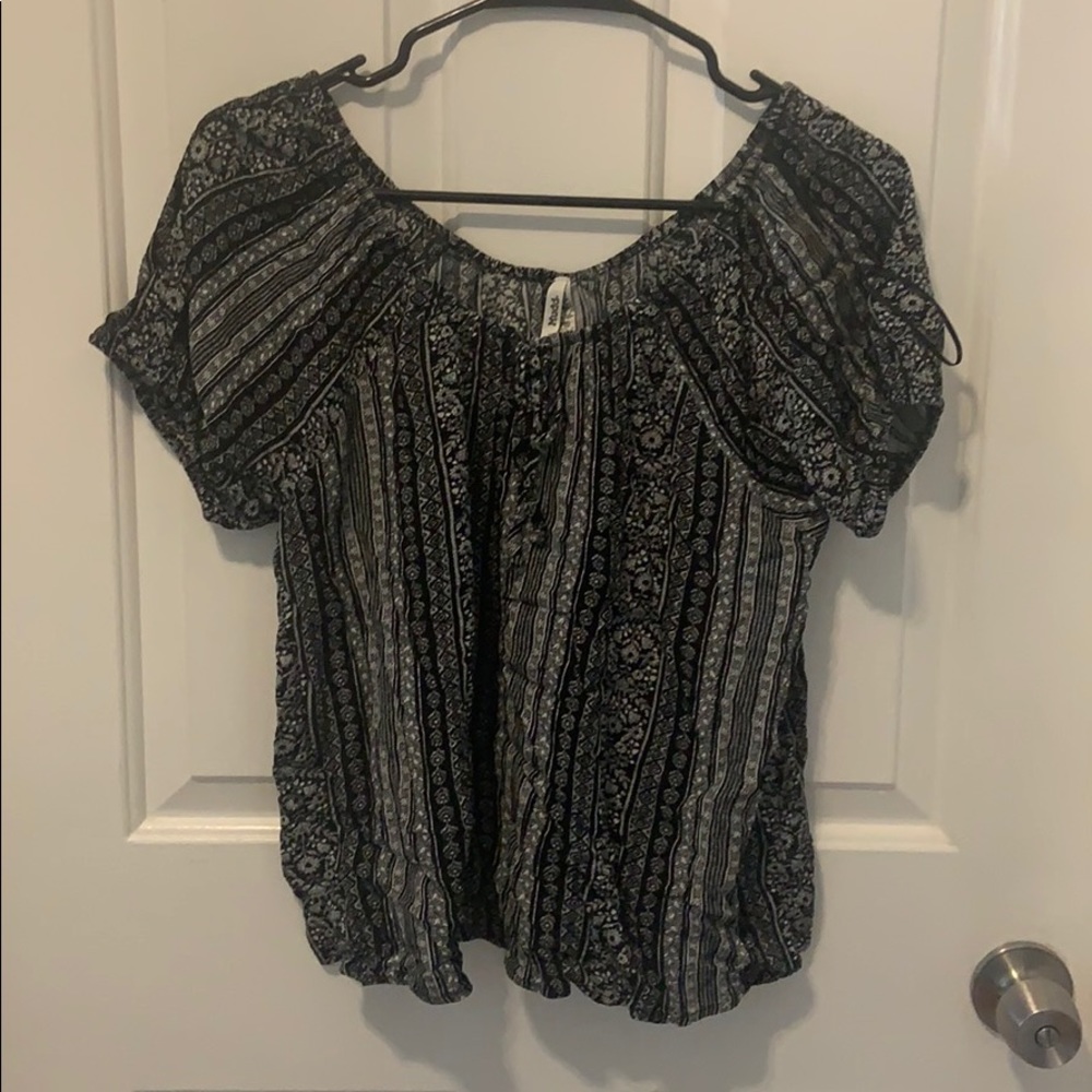 Black Patterned Blouse